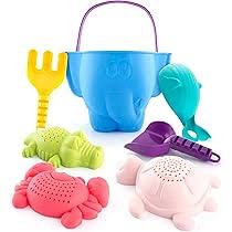 Divertido Cubo de Playa con Palas y Rastrillo para Niños