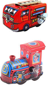 Camión de Bomberos y Tren Antiguo de Hoja de Metal