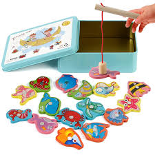 Juego de Pesca de Madera Montessori para Niños