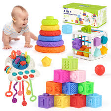 Juguetes Montessori 4 en 1 para Bebés de 6 a 12 Meses