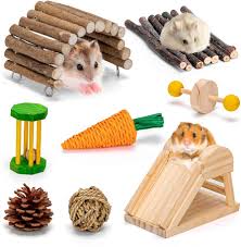 Nobleza 8 Piezas: Juguetes de Madera para Hámster