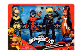 BANDAI - Set de 4 Muñecos Miraculous Ladybug y Cat Noir