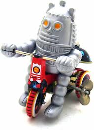 Robot Vintage de Estaño con Cuerda - Juguete Retro de Fiesta