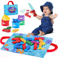 Juego de Pesca de Tela para Niños de 1 Año - 15 Peces Inclusivos